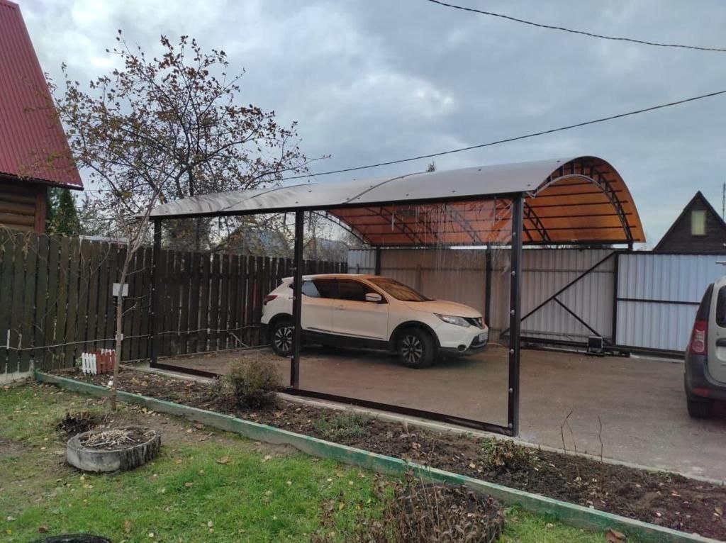 Прозрачные шторы ПВХ для навеса под автомобиль в посёлке Шилово